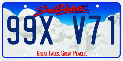 SD license plate 99XV71