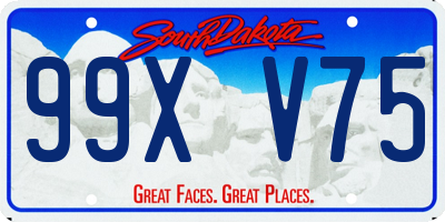 SD license plate 99XV75