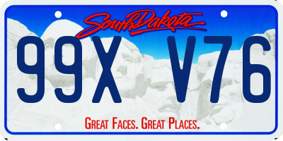 SD license plate 99XV76