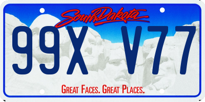 SD license plate 99XV77