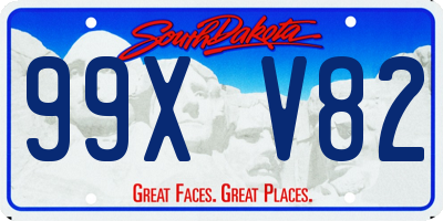 SD license plate 99XV82