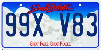 SD license plate 99XV83