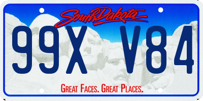 SD license plate 99XV84