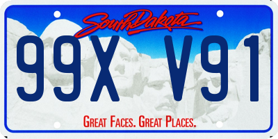 SD license plate 99XV91