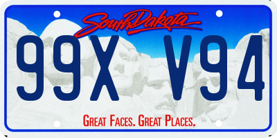 SD license plate 99XV94