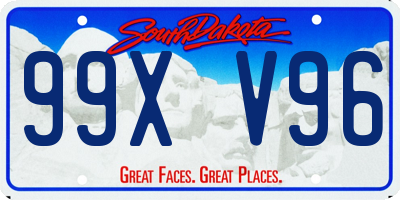 SD license plate 99XV96