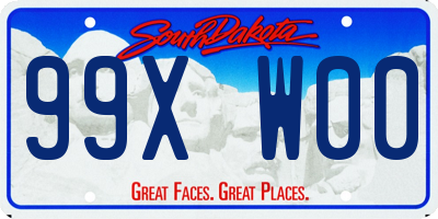 SD license plate 99XW00