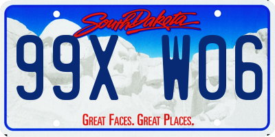 SD license plate 99XW06