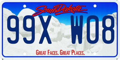 SD license plate 99XW08