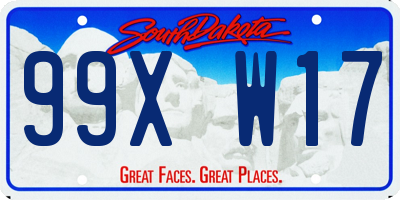 SD license plate 99XW17