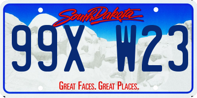 SD license plate 99XW23