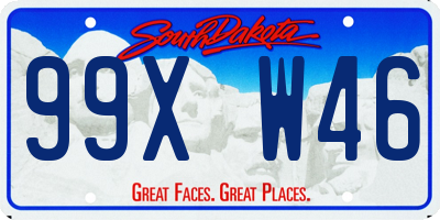 SD license plate 99XW46