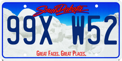 SD license plate 99XW52