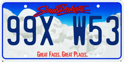 SD license plate 99XW53