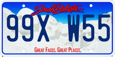 SD license plate 99XW55