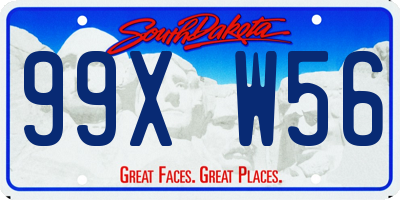 SD license plate 99XW56