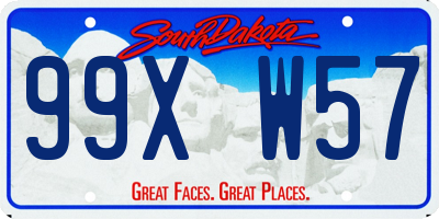 SD license plate 99XW57