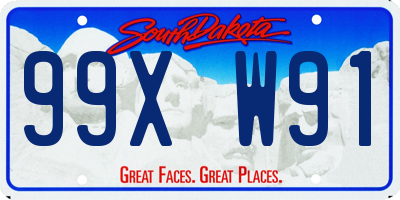 SD license plate 99XW91