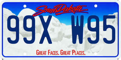 SD license plate 99XW95