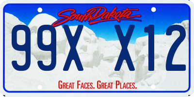 SD license plate 99XX12