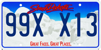 SD license plate 99XX13