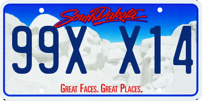 SD license plate 99XX14