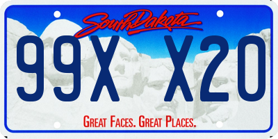 SD license plate 99XX20