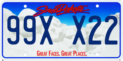 SD license plate 99XX22