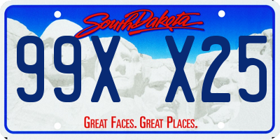 SD license plate 99XX25