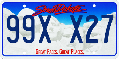 SD license plate 99XX27