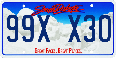 SD license plate 99XX30