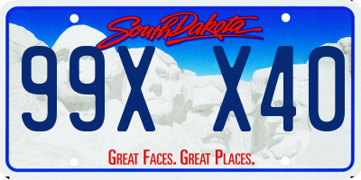 SD license plate 99XX40