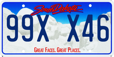 SD license plate 99XX46