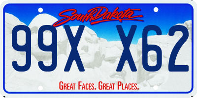 SD license plate 99XX62