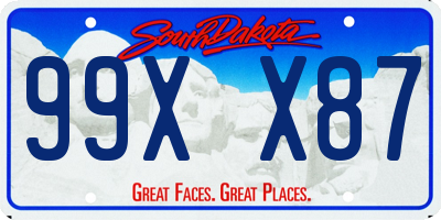 SD license plate 99XX87