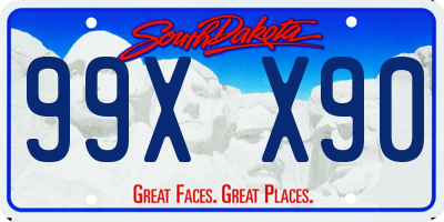 SD license plate 99XX90