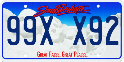 SD license plate 99XX92