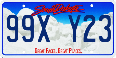 SD license plate 99XY23