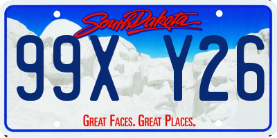 SD license plate 99XY26