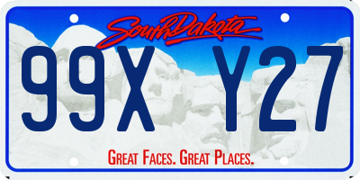 SD license plate 99XY27