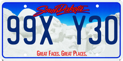 SD license plate 99XY30