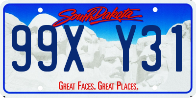 SD license plate 99XY31