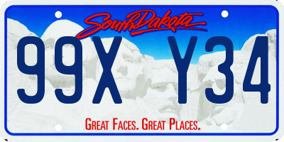 SD license plate 99XY34