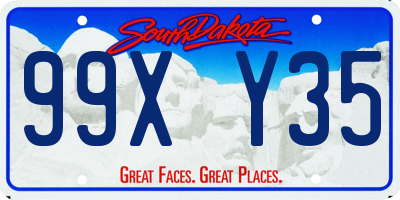 SD license plate 99XY35