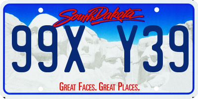 SD license plate 99XY39