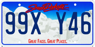 SD license plate 99XY46