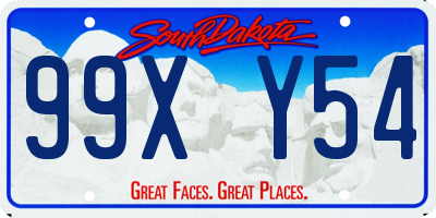 SD license plate 99XY54