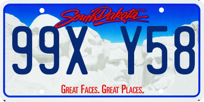 SD license plate 99XY58