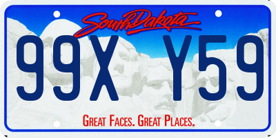 SD license plate 99XY59