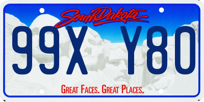 SD license plate 99XY80